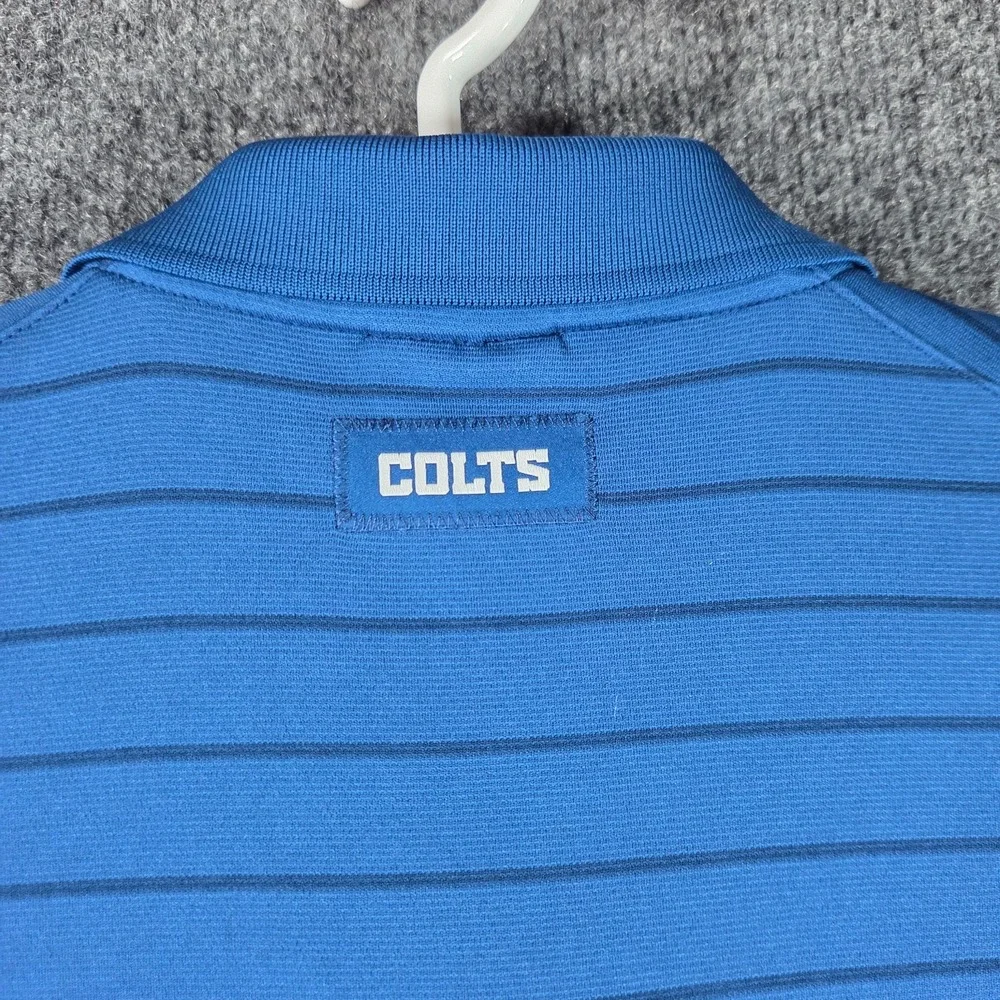 Nike NFL Colts Men's 2XL Dri-Fit Blue Short Sleeve Polo Shirt On Field